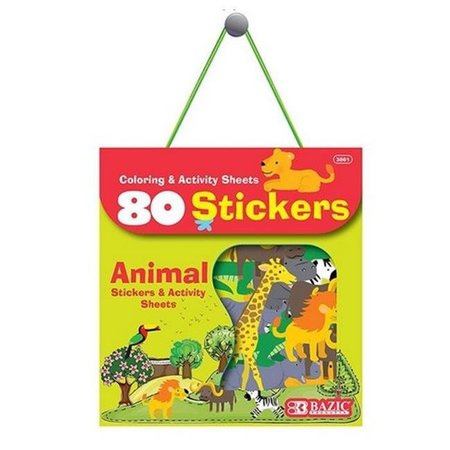 ROOMFACTORY Bazic   Animal Series Assorted Sticker (80/Bag)  Case of 24 RO1260127